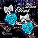 SIVERY Birthday Gifts 'Love Heart' Jewelry Women Stud Earrings with Crystals, Earrings for Women, Gifts for Mom, Blue