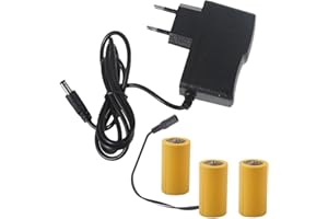 Jesscasday Universal C Battery Eliminator Cord With Power Supply Adapter 4.5V1A - Dummy Output Replaces 3x1.5V LR14 C Batteries