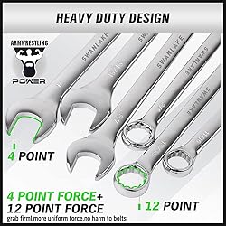 SWANLAKE 32-Piece Combination Wrench Set, SAE and