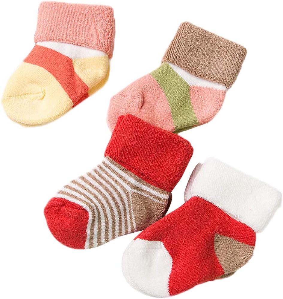 Vi.yo 4 Pair Floor Socks Baby Slipper Socks Baby Girls Boys Socks Cute