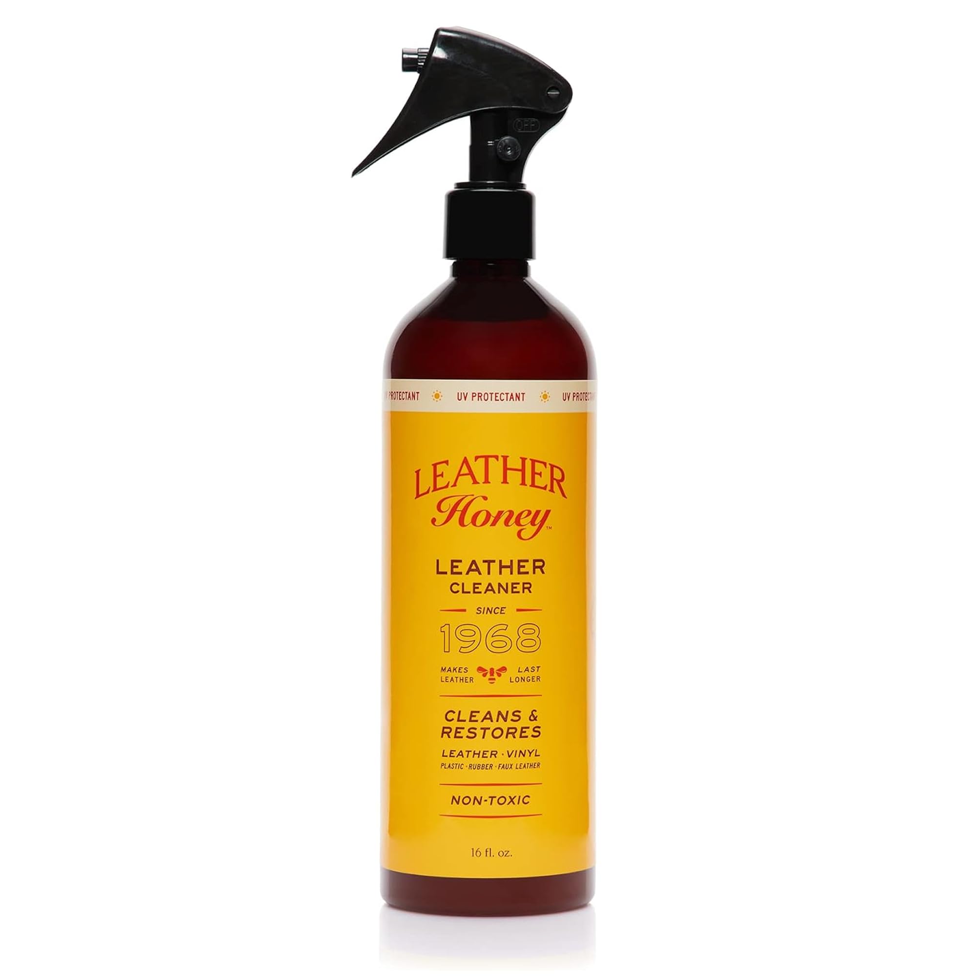 LEATHER Honey Lederreiniger, Premium-Lederreiniger für Kunstleder und Lederkleidung, Möbel, Autoinnenraum, Schuhe und Accessoires, muss Nicht verdünnt Werden, gebrauchsfertig, 236ml Flasche