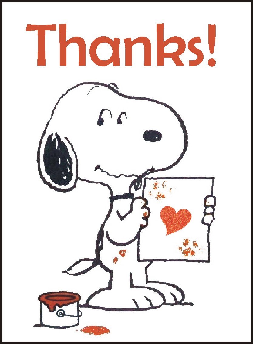 Thank you Cards Snoopy x16 Amazon.co.uk Kitchen & Home