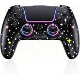 Pogriko Wireless Controller for PS5/Slim/Pro Console, RGB Lighting Wireless Gamepad with Programmable Back Button/Microphone/3.5mm Audio Jack/Dual Vibration/Motion Sensor