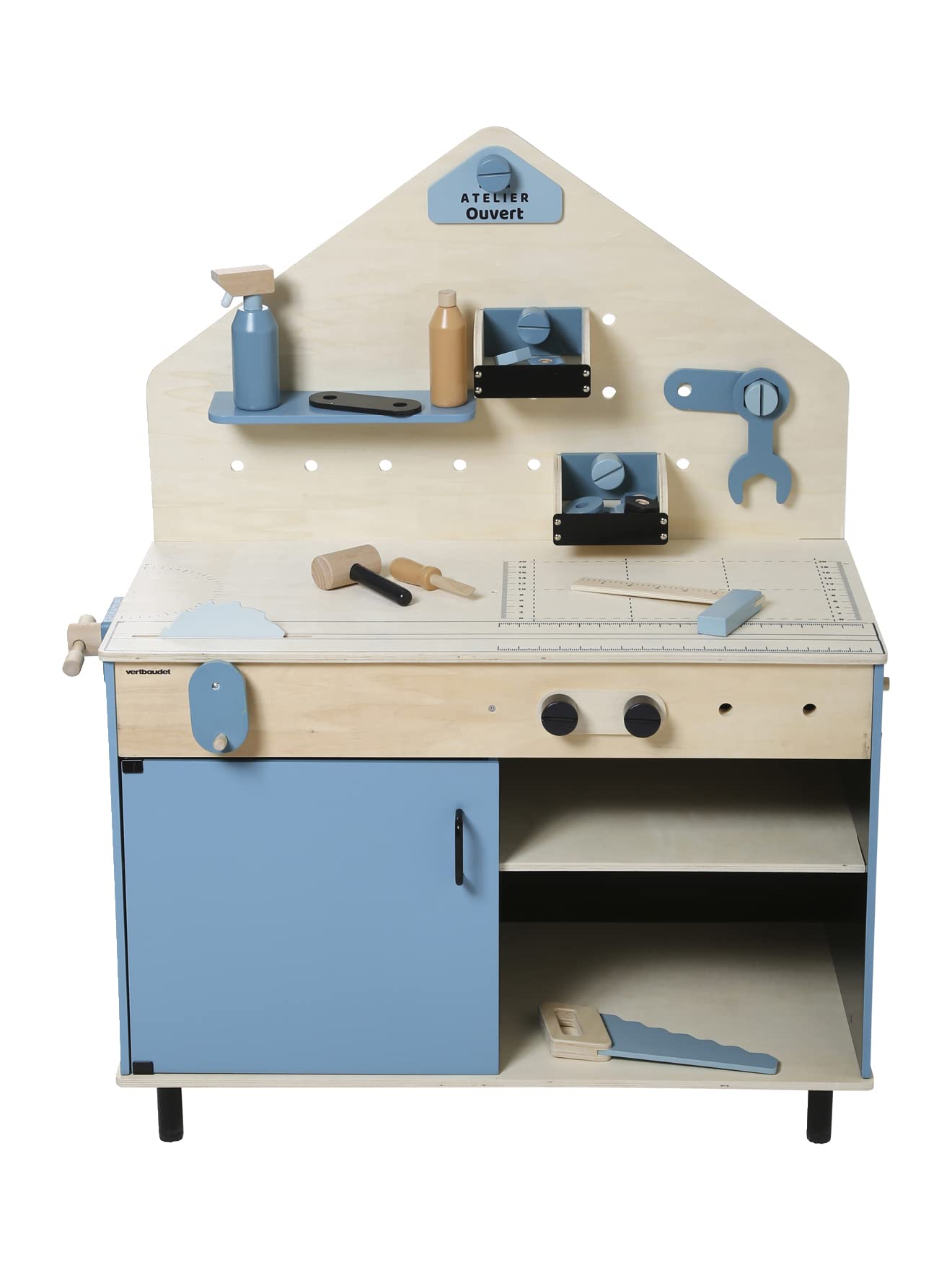 VERTBAUDETGroße Kinder Werkbank, Holz FSC®/Metallblau 2
