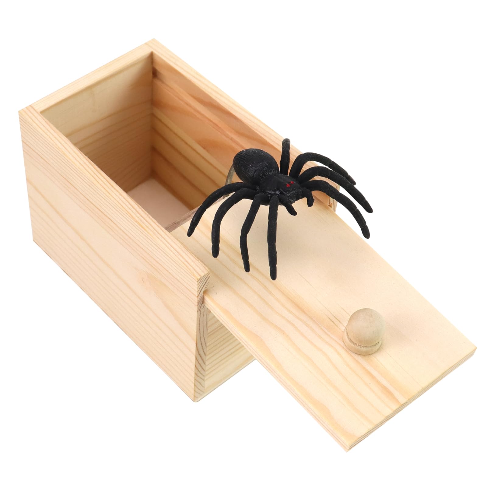 Photo 1 of Xmoyaas Wooden Spider Prank Box, Rubber Spider Hidden in a Box Fun Prank Handicraft, Original Trick Boxes, Christmas, April Fool or Birthday Surprise Toy Practical Gift Joke Toys for Kids Adults