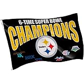NFL Pittsburgh Steelers Multi-Win Superbowl Champions 3x5 Flag for Outside with Grommets | Outdoor & Indoor | Heavy Duty Flag & Banner | Works with Flag Pole for Outside House
