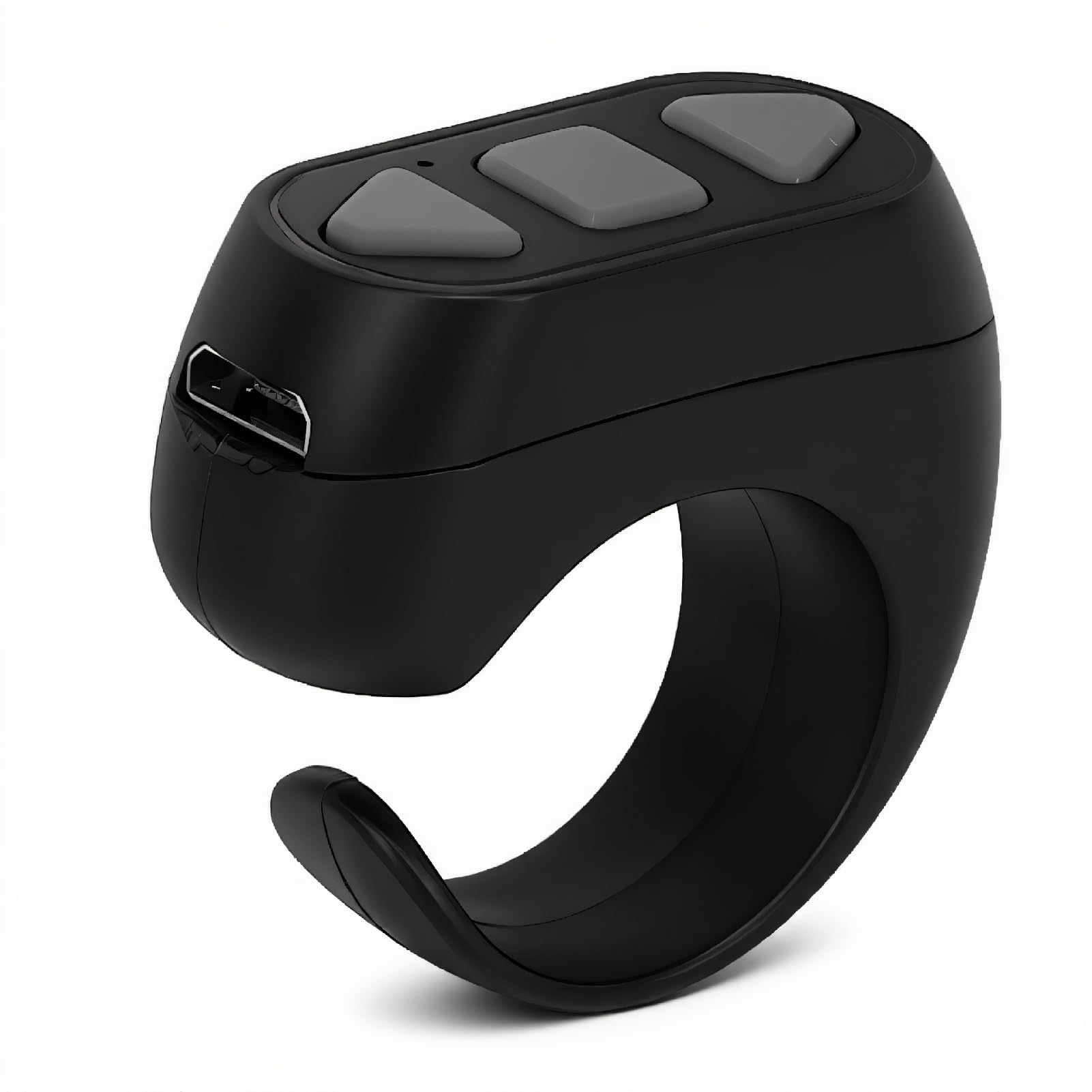 TikTok Bluetooth Remote Control Page Turner, 3 Buttons Camera Video Recording Remote, APP Page Turner Scrolling Ring for OS Android Harmony OS (Black)