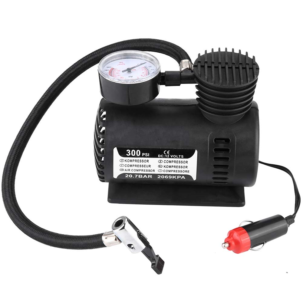 Tyre Inflator Pump 12V Mini Portable Car Van Bike Air Compressor Gauge 300PSI Tyre Inflator Pump