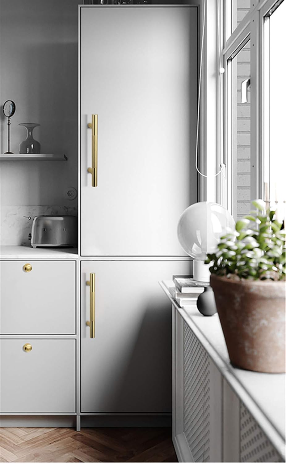 Ferretería Entre Ejes 96mm,Dorado Manijas en Forma de T en Aleación de