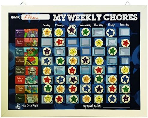 Kids Done Right My Weekly Chores Elephants Magnetic Dry-Erase Rewards Chart, Pink by Kids Done Right