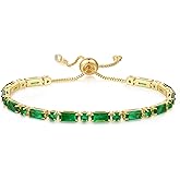 KissYan Tennis Bracelet for Women, 14K Gold Plated Cubic Zirconia Adjustable Slider Bracelets Trendy Jewelry Gift