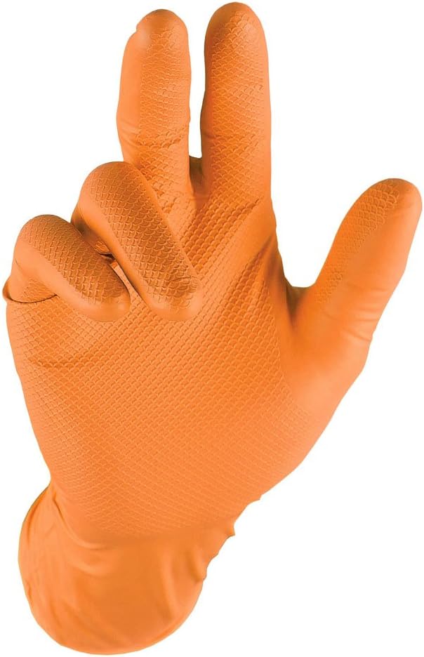 Grippaz QGR-O-XL Work Gloves, Orange, XL, Set of 50 - Orange