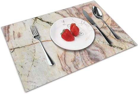 Amazon 大理石の石の上にラインカーブを付けてテーブルマットを印刷します 滑り止め耐熱防汚防水ランチョンマットデザインダイニング12x18 4個 ランチョンマット オンライン通販