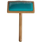 Artero Stella Super Soft Slicker Brush for Dogs and Cats, Size M | Extra-Flexible 0.63 in Pins, Air Cushion Pad, Bamboo Handle, Fluffing and Finishing, Nature Collection
