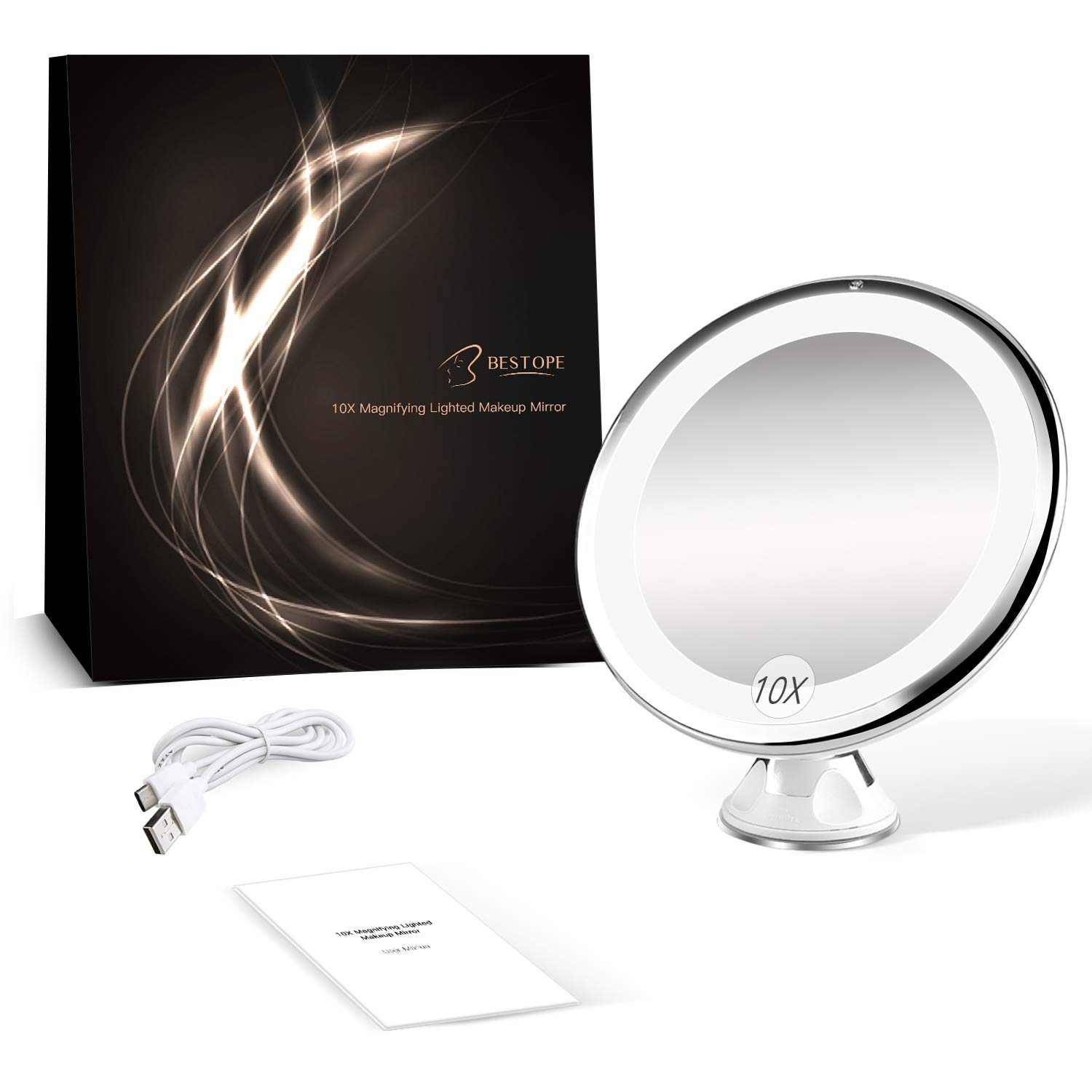 Miroir De Table Pivotant En Bois - 22 X 17 Cm - Pour Maquillage, Rasage - Bureau, Salle De Bain, Chambre