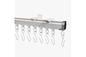 Bikykose 6.6ft Ceiling Curtain Track - Aluminium Room Divider Curtain Rods, Ceiling Mount Rail Set With Roller Hooks