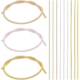 PH PandaHall 3 Colors French Brass Wire 1.6mm Spiral Wire Gimp Dabka Purl for Embroidery Beading and Jewelry Making Art Work Garment Design, 240cm/94.48" in Total