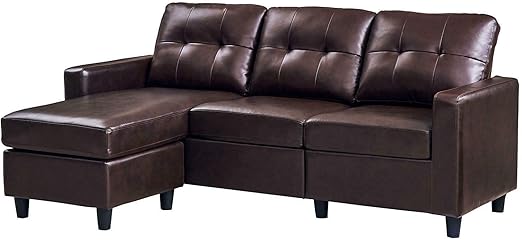 Amazon Com Rabinyod Bulan Leather Sectional Sofa L Shaped Couch W