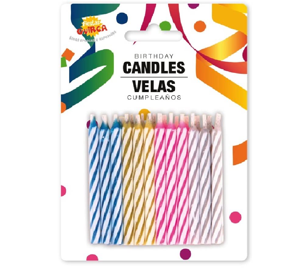Coloured Magic Candles x 24 with Flame That Does Not Blow Out, Prank Candles, Birthday and Party, Joke Fun