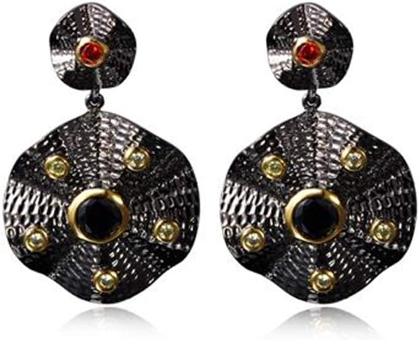 Zjuki Earrings Vintage Earings for Women Pendant Drop Black Olivine Red Brinco Feminino Zirconia Luxo Jewelry Girl Accessories Unique Party