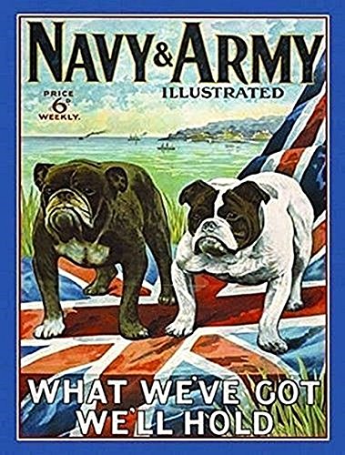 Navy & Army Bulldogs Small Steel Sign 200mm x 150mm