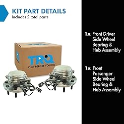 TRQ 2 Piece Front Wheel Bearing & Hub Assembly Set
