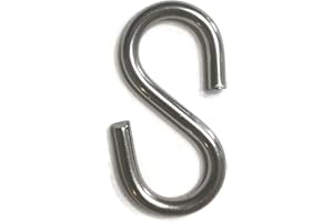 Tri Surge S Shaped Hook - Marine Grade 316 Stainless Steel 1.37" Long, 1/8" Thick Metal Hook for Hanging and Utility Use (25) S-Gancho