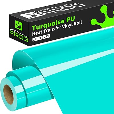 VINYL FROG HTV 12x12ft Turquoise Heat Transfer Vinyl Roll VF-HTV01-TF-1X12FT