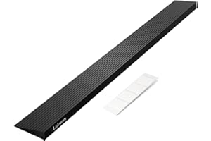 LIEKUMM 1" Rise Rubber Threshold Ramp – 1500 lbs Load Capacity Non-Slip Ramp for Doorways, Cuttable Rubber Ramp with Adhesive, Indoor Outdoor Wheelchair Curb Ramp