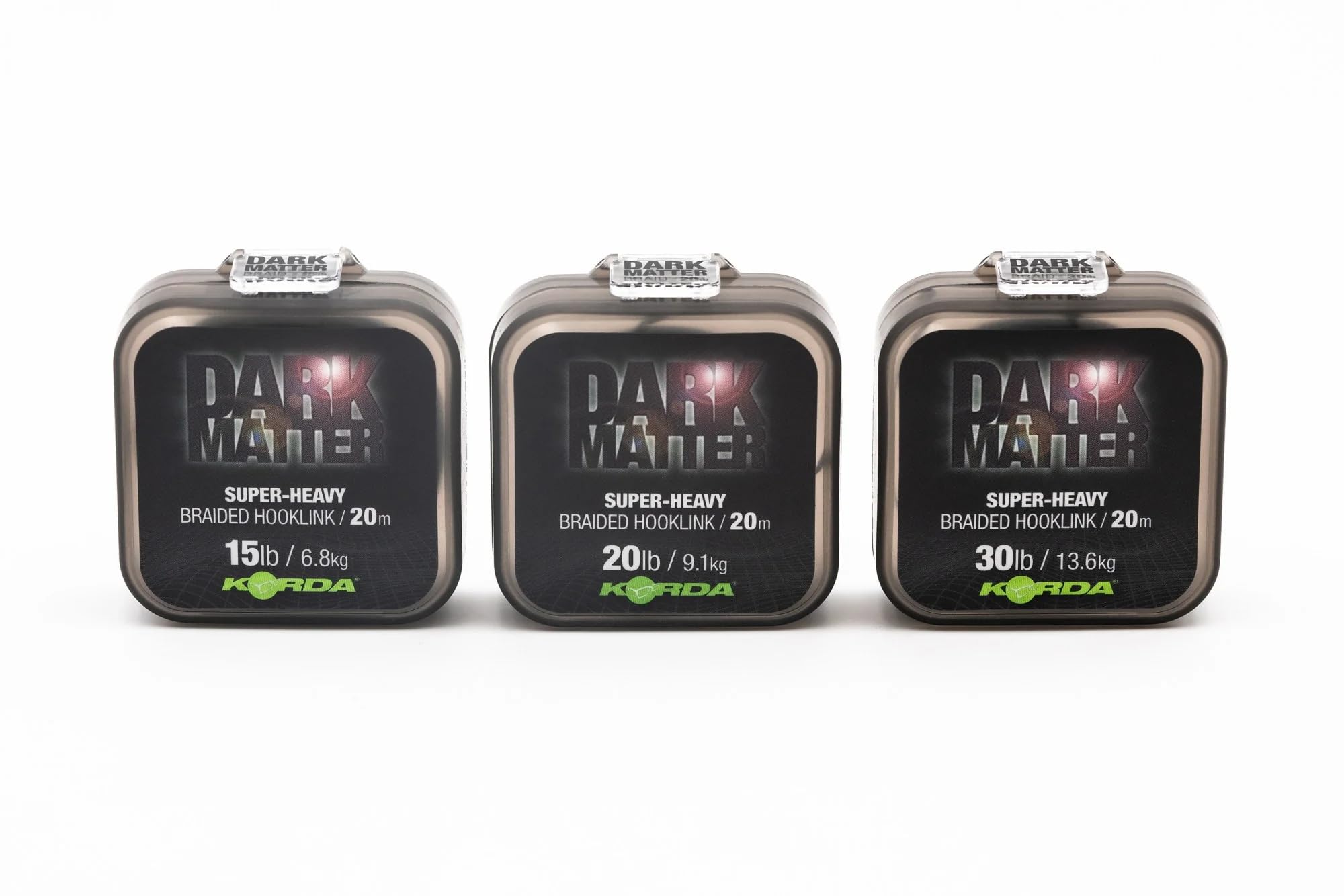Korda Dark Matter Braid Fishing Line, 30lb 20m, Strong Supple Sinking Line, Tightly Woven Fibres Blends Lake Bed