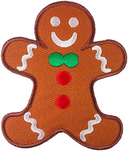 Gingerbread Cookie Man Embroidered Iron on Patch