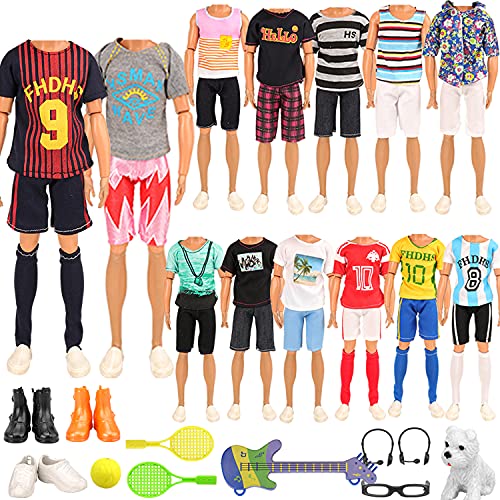 Miunana 22 pcs boy Doll Clothes and Accessories