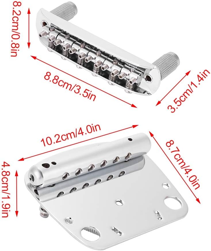 Nickel-plated Copper-zinc Alloy Tremolo Vibrato Tailpiece Bridge Set for Guitar Replacement Parts. Musical Instrument Accessories - Image 3
