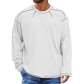 Limerose Men's Long Sleeve T-Shirt Casual-Fit Crew Neck Tops Soft Cotton Spandex for Everyday Wear