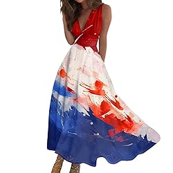 CHRATLHI American Flag Dress for Women Summer Sexy