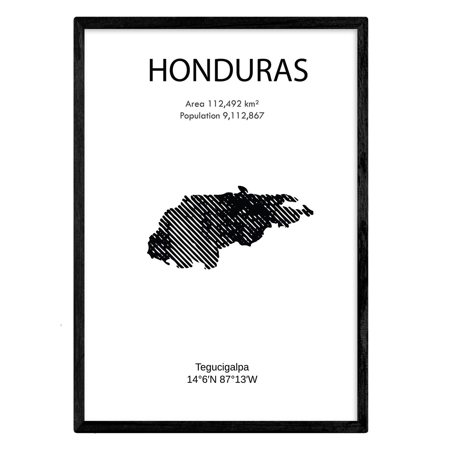 Nacnic Poster of Honduras. Sheets of countries and continents. A3 size