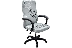 GOSTADY Office Chair Covers Stretch Computer Chair Slipcover Printed Removable Boss Chair Seat Cushion Protectors with Zipper for Armrest Chair Universal Rotating Chair