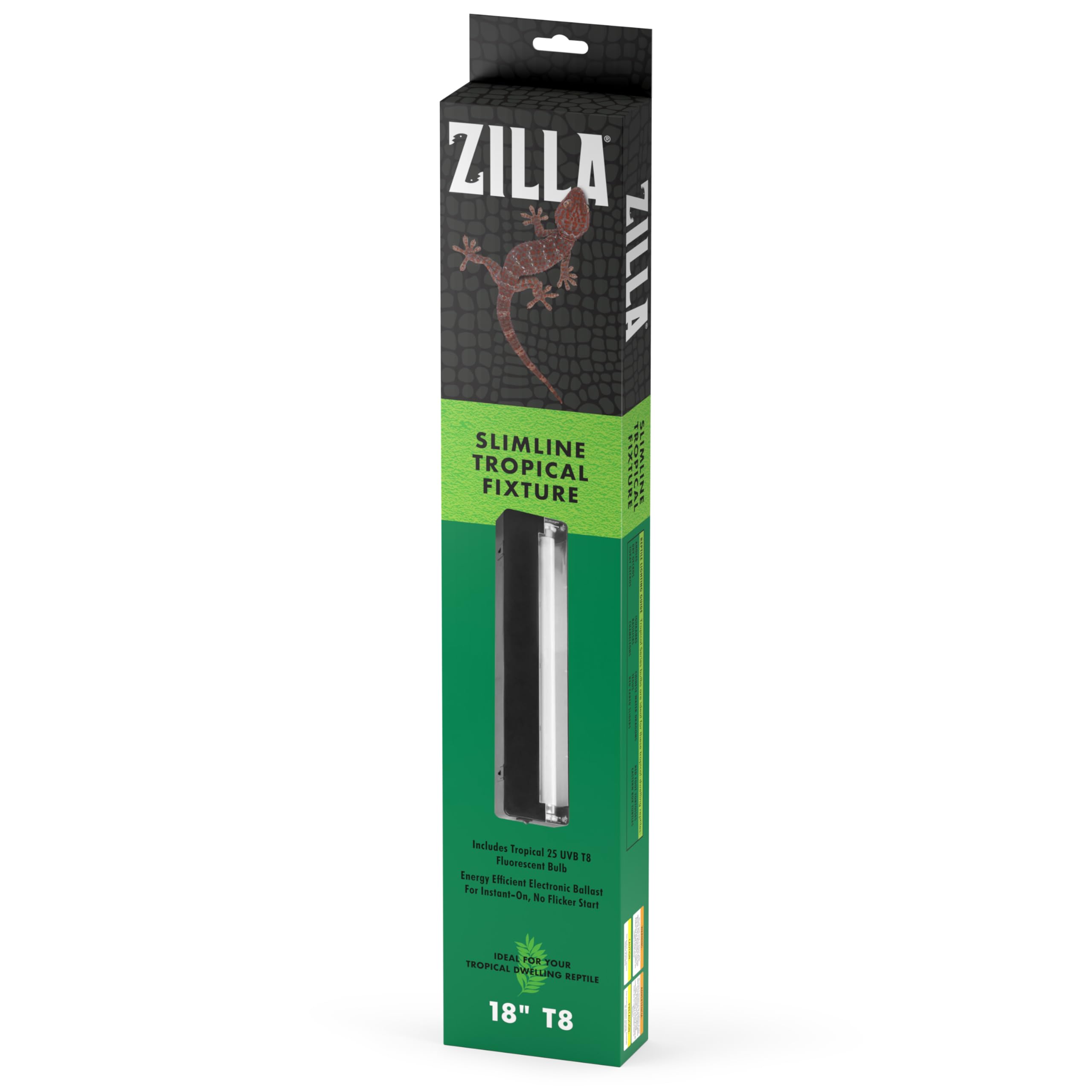 Photo 1 of Zilla Reptile T8 Slimline Tropical Pet Habitat Light Fixture with 15 Watt Fluorescent Bulb, 18 Inches