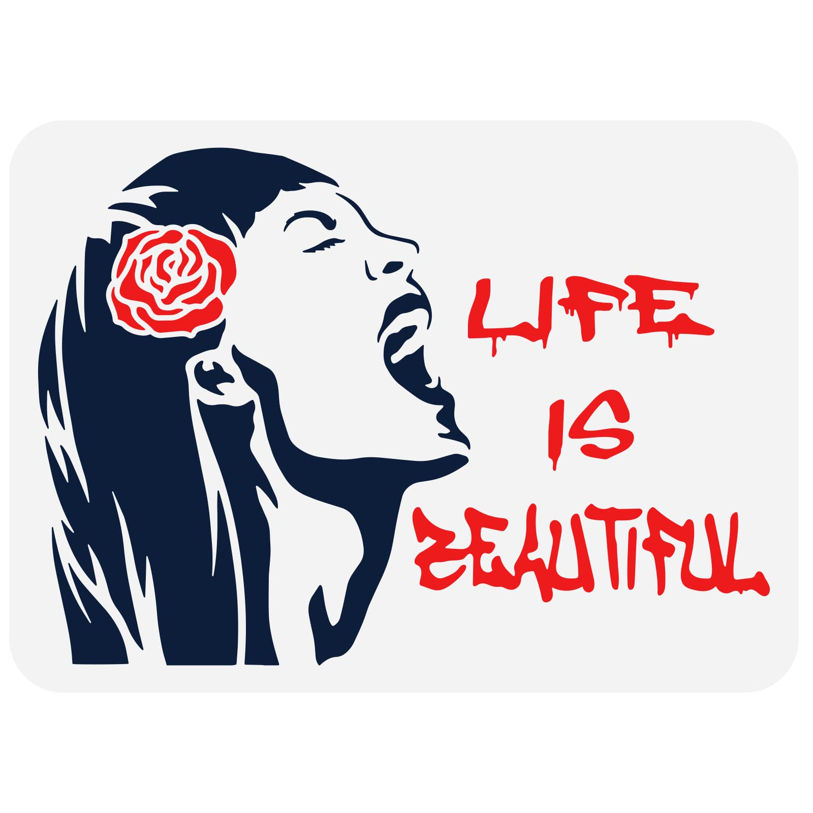 FINGERINSPIRE Banksy Life is Beautiful Stencil 21x29.7cm Reusable Banksy Girl Painting Template DIY Art Rose Drawing Stencil Banksy Theme for Painting on Wood, Paper, Wall and Furniture