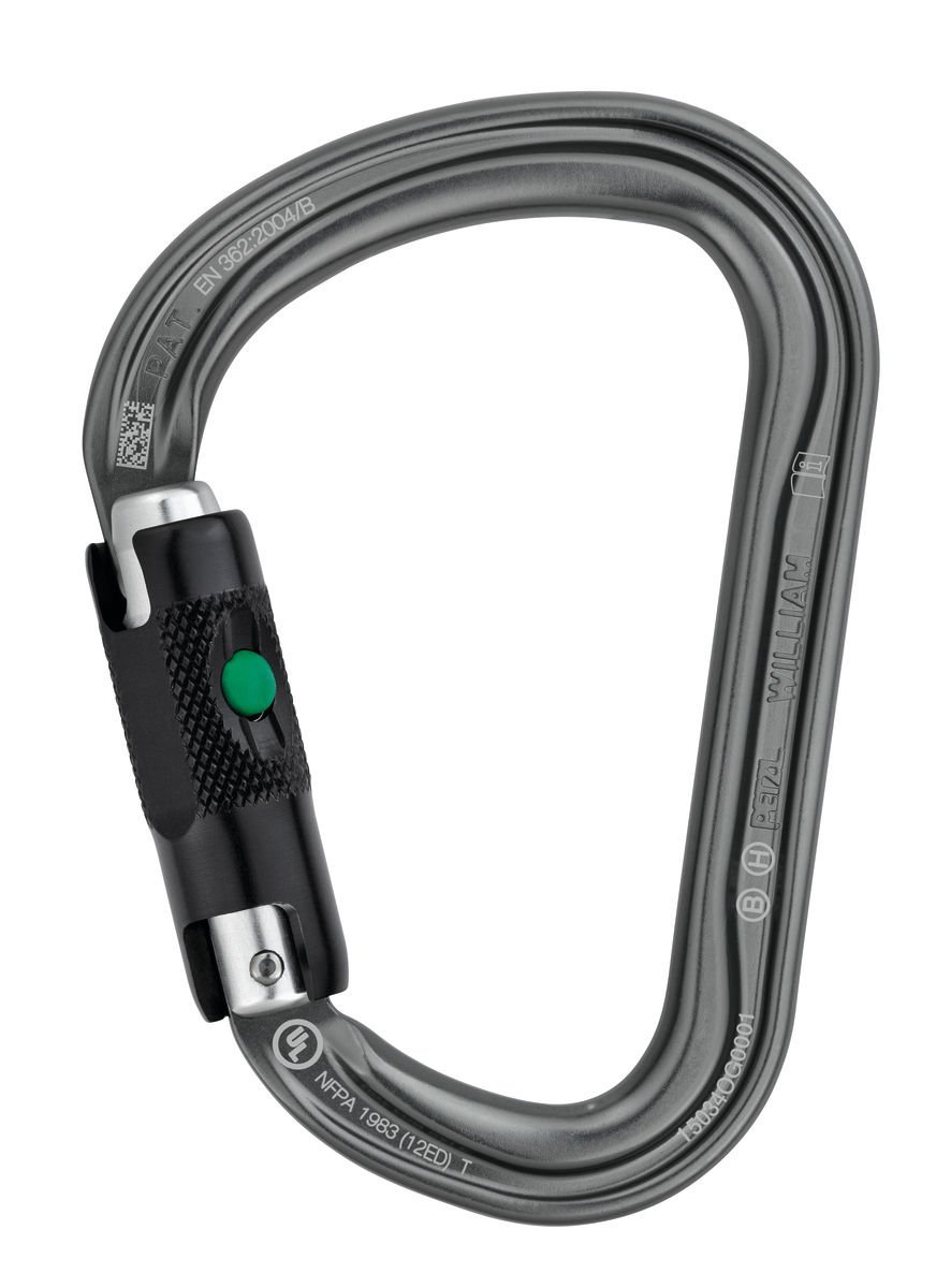 Petzl M36A BL WILLIAM Asymmetrical Large Capacity Aluminium Carabiner, Grey