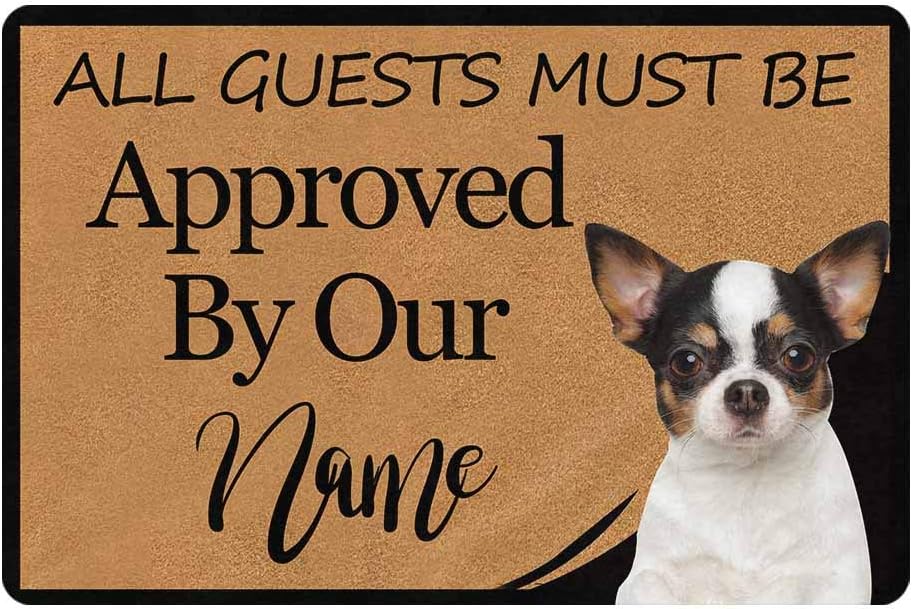 MyPupSocks Personalized Your Pet Dog Photo Doormat 23.6 x 15.7 Inches Entrance Mat Floor Mat with Name Decorative Home Office Welcome Mat All Guests Must Be Approved by Our