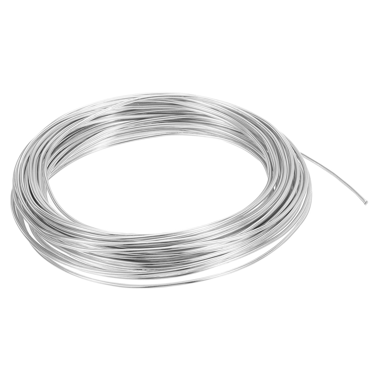 PATIKIL 1.5mm Bonsai Training Wire, 1 Roll Floral Wire Stems Anodized Aluminum Tree Wire 32.8 Feet Total for Gardening Branch Fixing, Silver