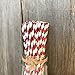 Foil Red Stripe Paper Straws - Christmas Valentine Birthday 4th of July Supply - 7.75 Inches - 100 Pack - Outside the Box Papers Brand