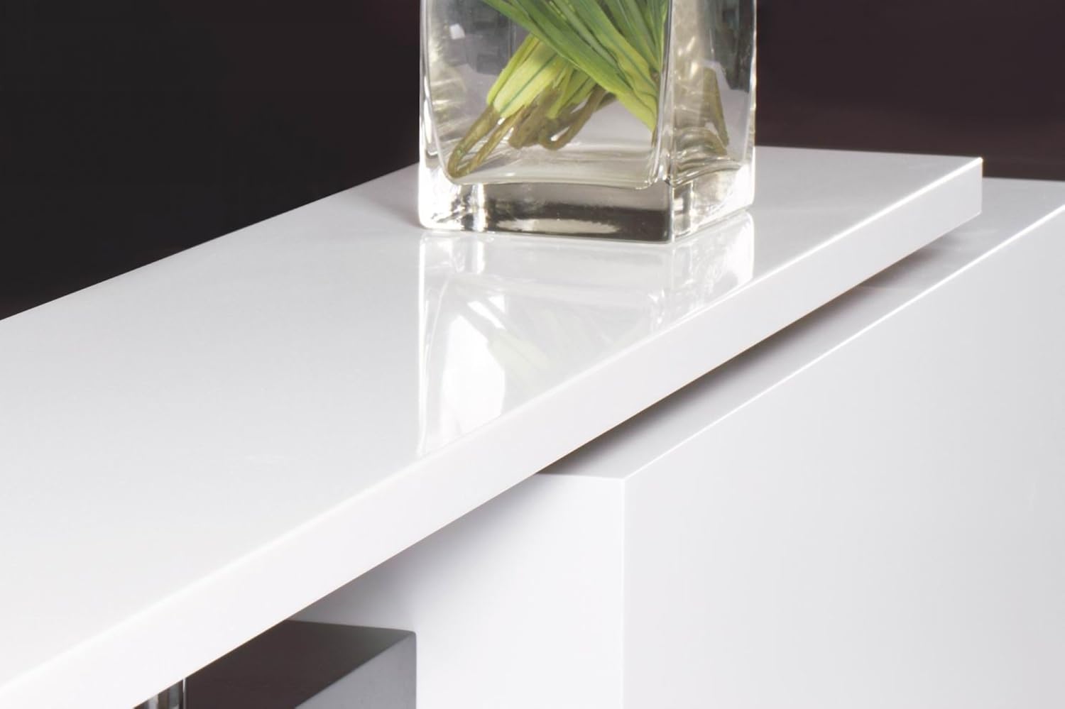 Modern Reception Desk (98") with White Quartz Stone Counter-TOP: Kitchen & Dining