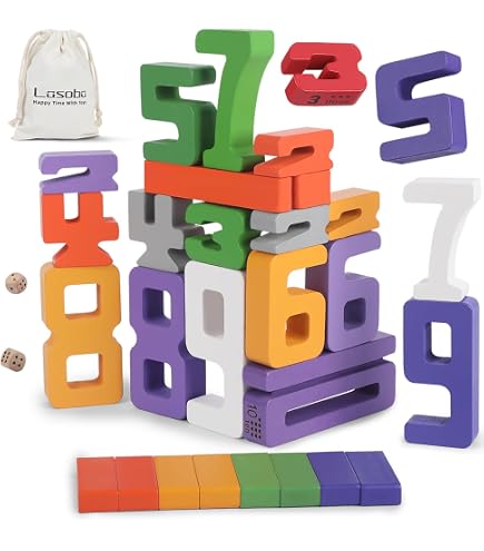 STEM Bois Massif Hêtre Set De Blocs De Construction Mathématiques SumBlox - 38 Blocs En Bois