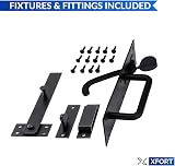 XFORT Black Suffolk Gate Latch Garden Door Catch Lock Latches view 3