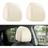 BFXM 2Pcs Car Seat Headrest Cover, Beige Flexible Car Headrest Covers | Reusable Anti-Dirty Headrest Protector, Universal Car Accessories for Cars, Vans, Trucks