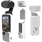 PULUZ Pocket 3 Silicone Cover, Soft Protective Case Compatible with DJI Osmo Pocket 3, Lens Protector Screen Protector Grip Cover Accessories(White)