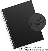 RETTACY A4 Spiral Notebook 300 Pages 100gsm College Ruled PVC Cover Black view 4