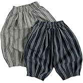 Ashmyova Classic Casual Pants for Boys Thin Cotton Stripe Elastics Waist Spring Summer Trousers Toddler Long Pants 2Pcs